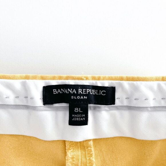 Banana Republic Womens Sloan Trouser Chino Pants Yellow Size 8 - Picture 5 of 11